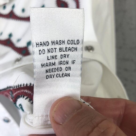 Roja Shirt Womens Large White Western Embroidered Snap Front Long Sleeve Cowgirl - Picture 8 of 16